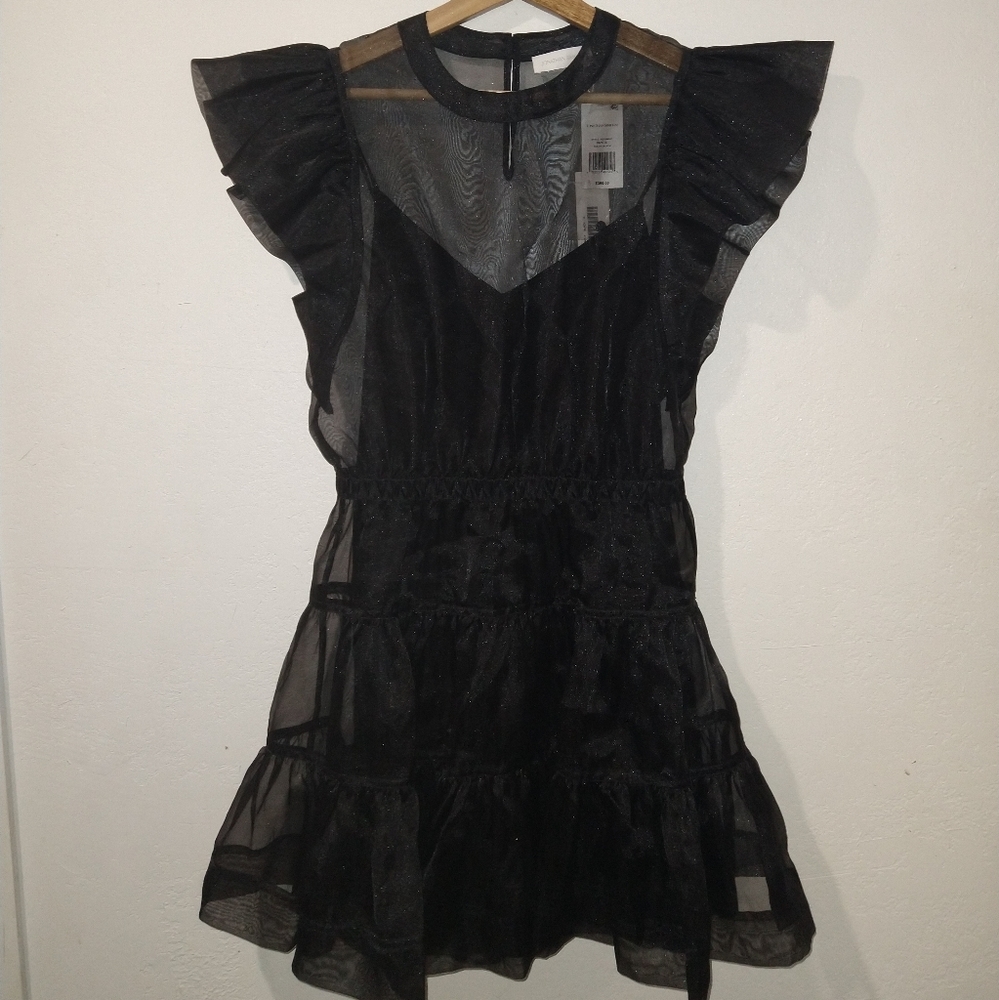 NWT JONATHAN SIMKHAI Monique Sheer Mini Dress - Picture 6 of 12